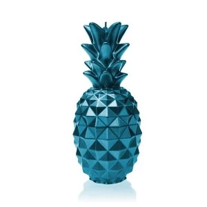 Blue Metallic Large Pineapple Candle