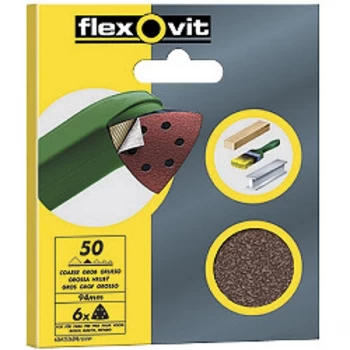 Flexovit Delta Sanding Sheets - 6 Pack (94mm) 50g (Coarse)