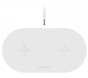 CYGNETT Twofold Dual Qi Wireless Charging Pad - White