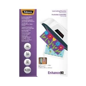 Fellowes A4 Self Adhesive Enhance Laminating PouchesPack of 10053022