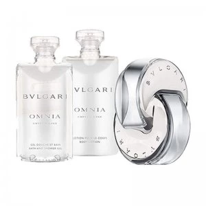 Bvlgari Omnia Crystalline Gift Set 40ml Eau de Toilette + 40ml Body Lotion + 40ml Shower Gel + Pouch