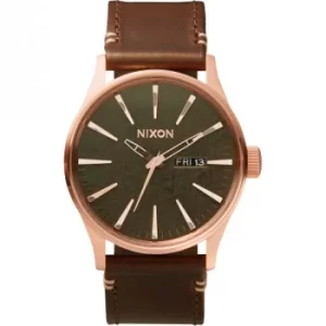 Mens Nixon The Sentry Leather Watch