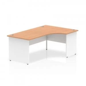 Trexus Desk Crescent Right Hand Panel End 1800x800mm Oak Top White