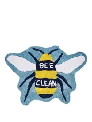 Joules Bee Clean Bath Mat Pale Blue