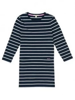 Barbour Girls Maya Stripe Dress - Navy, Size 8-9 Years, Women