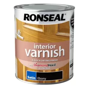 Ronseal Interior Wood Varnish - Ebony - Satin - 750ml - Ebony