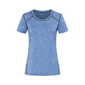Stedman Womens/Ladies Reflective Recycled Sports T-Shirt (XL) (Blue Heather)