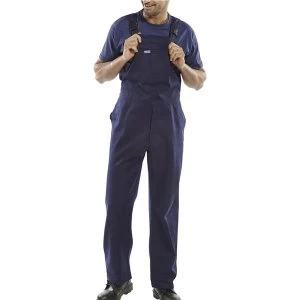 Click Workwear Bib Brace Cotton Drill Size 48 Navy Blue Ref