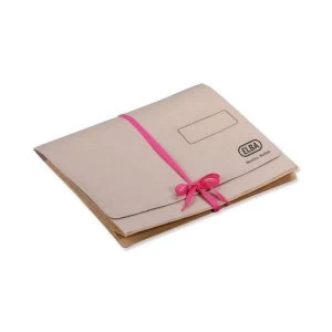 Elba Foolscap Legal Wallet with Security Ribbon Super Heavyweight 360gsm 75mm Buff Pack of 25