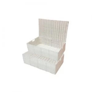 ARPAN Storage Chest Plastic White 60 x 40 x 20cm Set of 2
