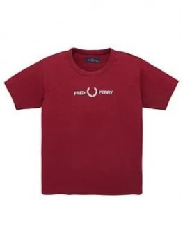 Fred Perry Boys Embroidered Logo Short Sleeve T-Shirt - Port, Size 2-3 Years