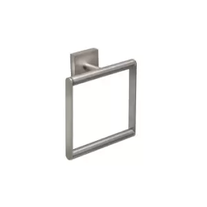 Croydex Flexi-Fix Chiswick Brushed Silver Effect Wall-Mounted Towel Rail (W)675mm