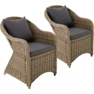 2 Garden chairs in luxury rattan with cushions - outdoor seating, garden seating, rattan chair - nature - nature