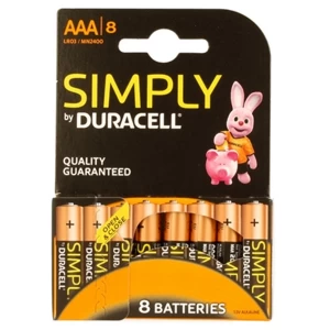 Duracell Simply Alkaline Pack of 8 AAA Batteries