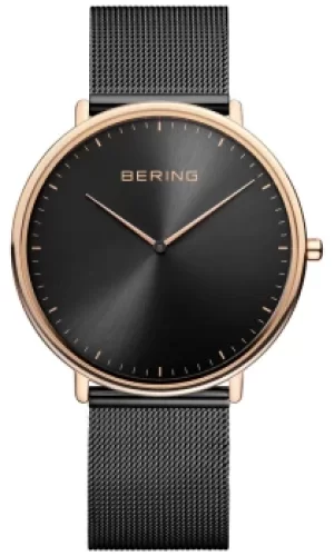 Bering Classic Unisex Black and Rose-Gold 15739-166 Watch