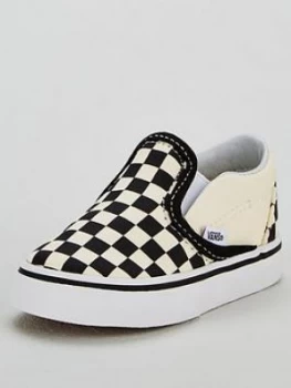 Vans Classic Checkerboard Slip-on, Black/White, Size 5