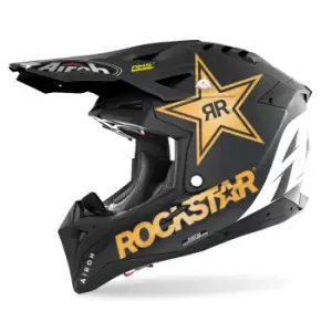Airoh Aviator 3 Rockstar Motocross Helmet, black-gold, Size L, black-gold, Size L