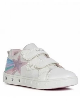 Geox Girls Skyline Strap Trainers - White, Size 13 Younger