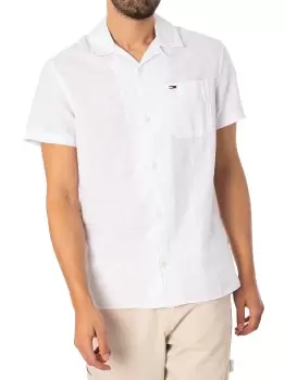 Classic Fit Linen Camp Short Sleeved Shirt