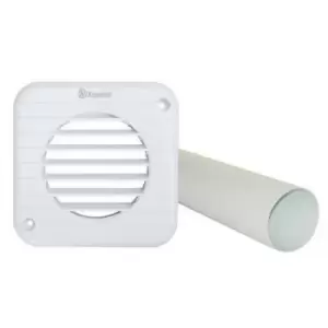Xpelair Simply Silent DX150 6"/150mm White Square Wallkit - 93021AW