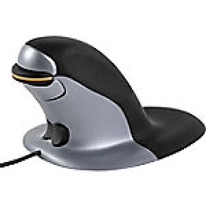 Fellowes Large Wired Vertical Mouse Penguin Black, Silver