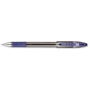 Pilot G-3 Gel Rollerball Pen Refillable Rubber Grip 0.7mm Tip 0.5mm Line Blue Pack of 12 Pens