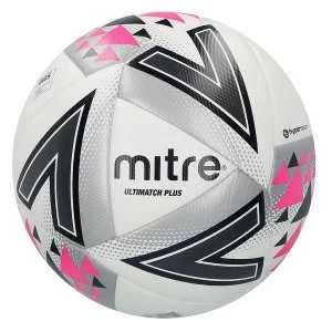 Mitre Ultimatch Plus Match Ball White/Silver/Pink - Size 5