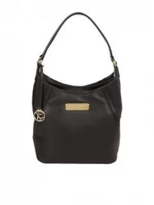 Pure Luxuries London Black 'Abigail' Leather Shoulder Bag