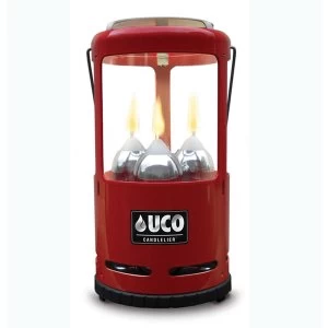 UCO 9 Hour 3 Candle Candlelier Lantern Red