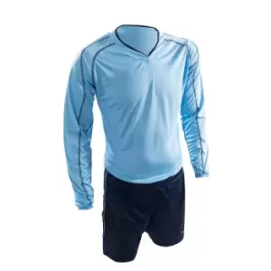 Precision Unisex Adult Marseille T-Shirt & Shorts Set (L) (Sky Blue/Navy)