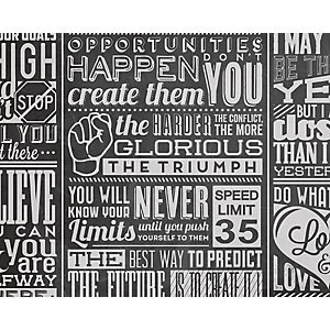 ohpopsi Chalk Quotes Wall Mural Black 14.4m L