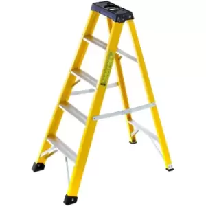 0.9m FIBREGLASS Swingback Step Ladders 5 Tread Professional Lightweight Steps