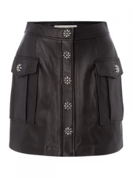 Michael Kors Flap pocket a line skirt Black