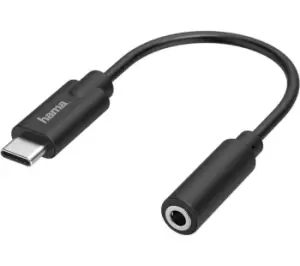 HAMA Essential Line USB Type-C to 3.5mm Jack Adapter, Black