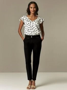 Wallis Black Tapered Trouser, Black, Size 10, Women