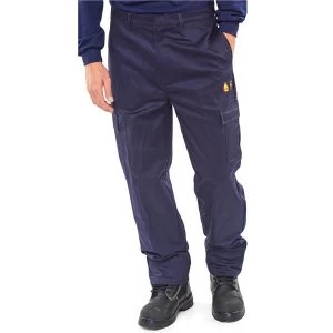 Click Fireretardant 36" Waist with Regular Leg Work Trousers Navy Blue
