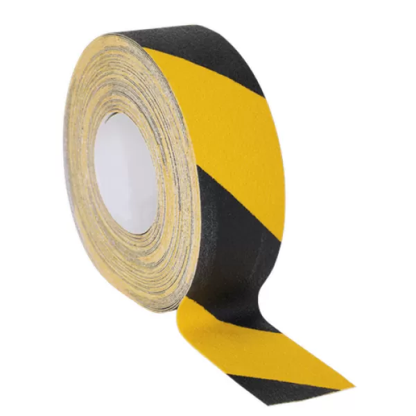Genuine SEALEY ANTBY18 Anti Slip Tape Self-Adhesive Black Yellow 50mm x 18mtr