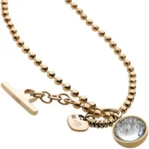 Ladies STORM PVD Gold plated Crysta Ball Necklace