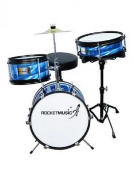 Rocket 3 Piece Junior Drum Kit - Blue With Free Online Music Lessons