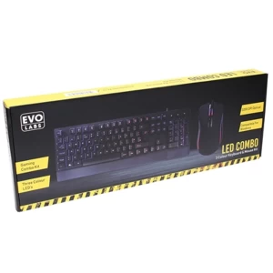 Evo Labs LED Combo 3 Colour LED USB Gaming Keyboard & Mouse Set