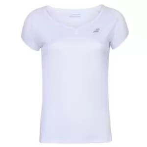 Babolat Play Cap Sleeve T Shirt Junior Girls - White