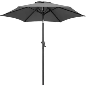 Garden Sun Parasol 2m Aluminium UV50+ Patio Umbrella Canopy Shade Crank Handle Anthracite
