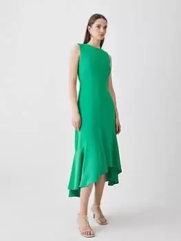 Karen Millen Sleeveless Full Skirt Midi Dress - Green, Size 10, Women