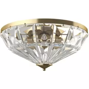 Maytoni Facet Neoclassic Bowl Semi Flush Ceiling Light Gold