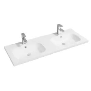 Limoge Mid-edge Ceramic 121Cm Double Inset Basin With Oval Bowl