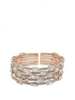 Mood Rose Gold Plated Diamante Cuff Bracelet