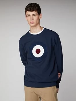 Ben Sherman Boucle Target Sweatshirt - Dark Blue, Size 2XL, Men