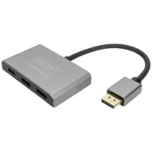 Digitus DS-45336 HDMI / DisplayPort Adapter [3x DisplayPort - 1x HDMI socket] Black, Grey HDMI-enabled, High Speed HDMI, w/o charging port, Ultra HD (