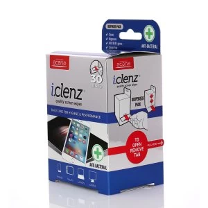 Acana iClenz Anti-Bacterial Screen Wipes - 30 Pack