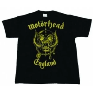 Motorhead England Classic Gold Mens T Shirt: Large